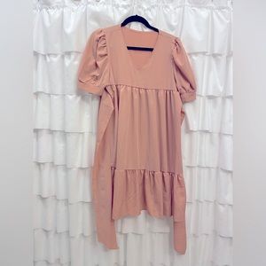 Blush color tie-back dress!